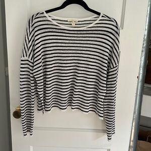 Eileen Fisher Striped Knit Top Petite Medium